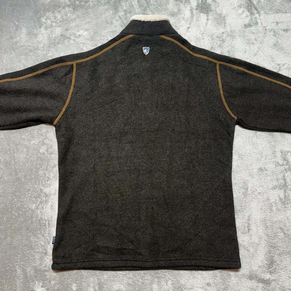 Kuhl Men's Alfpaca Fleece Brown 1/4 Zip Pullover Sweater Size‎ Large